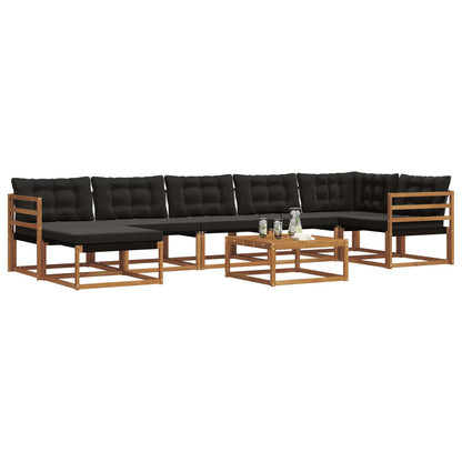 Set di divani da esterno con cuscino 22 pcs Naturale e Nero