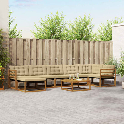 Set di divani da esterno con cuscino 22 pcs Naturale e Beige