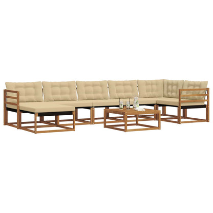 Set di divani da esterno con cuscino 22 pcs Naturale e Beige