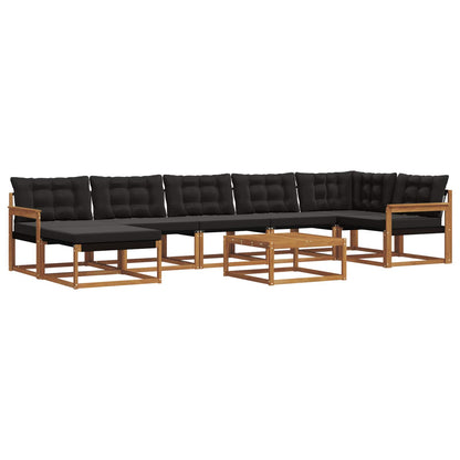 Set di divani da esterno con cuscino 22 pcs Naturale e Nero