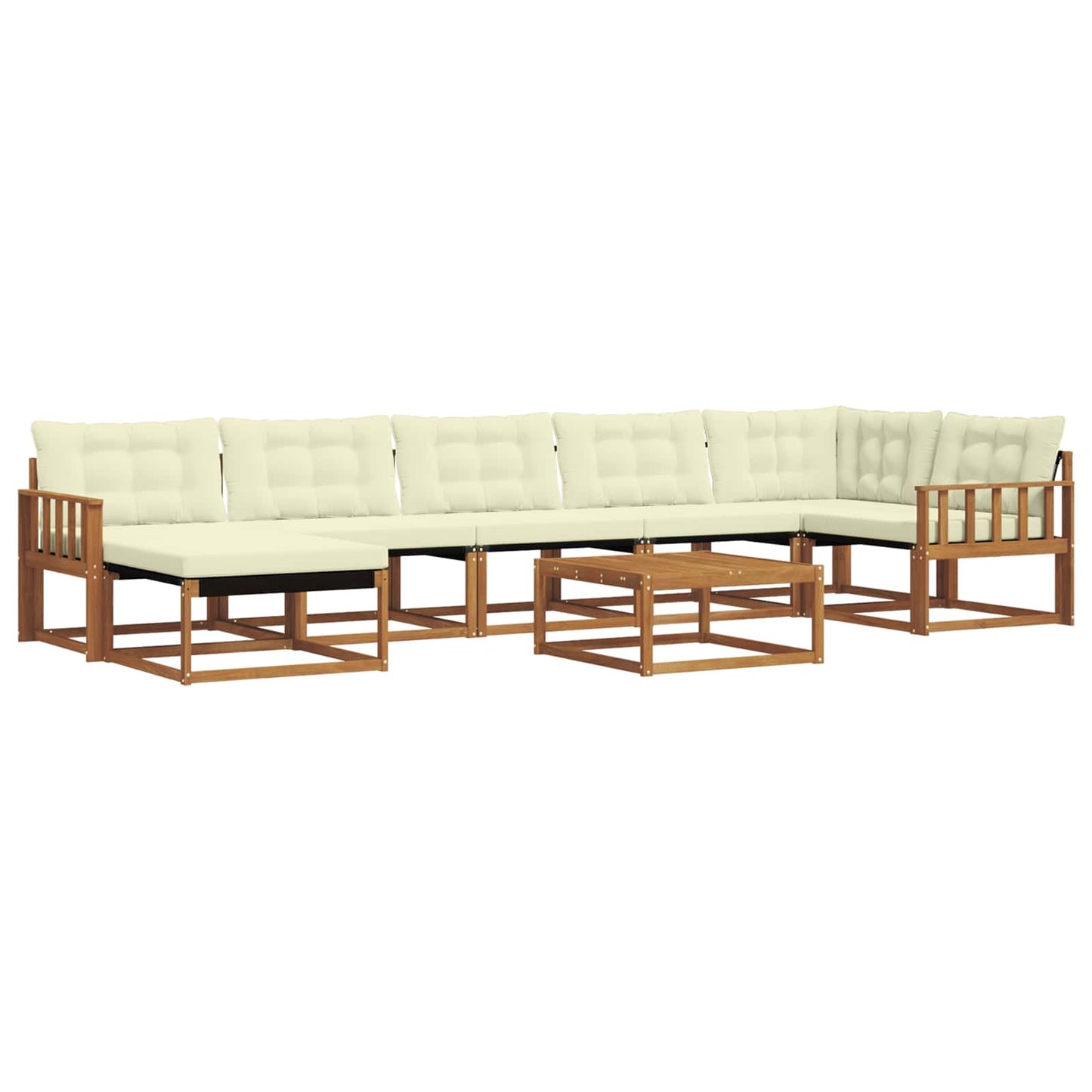 Set di divani da esterno con cuscino 22 pcs Naturale e Crema