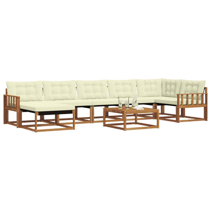 Set di divani da esterno con cuscino 22 pcs Naturale e Crema