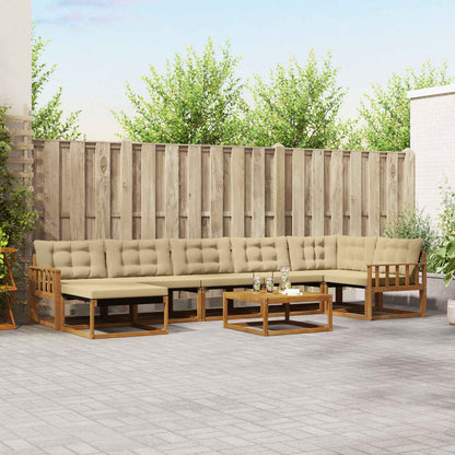 Set di divani da esterno con cuscino 22 pcs Naturale e Beige