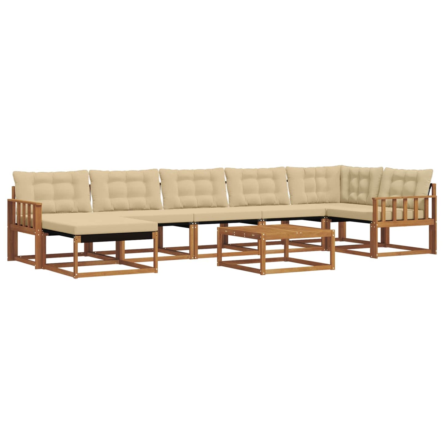 Set di divani da esterno con cuscino 22 pcs Naturale e Beige