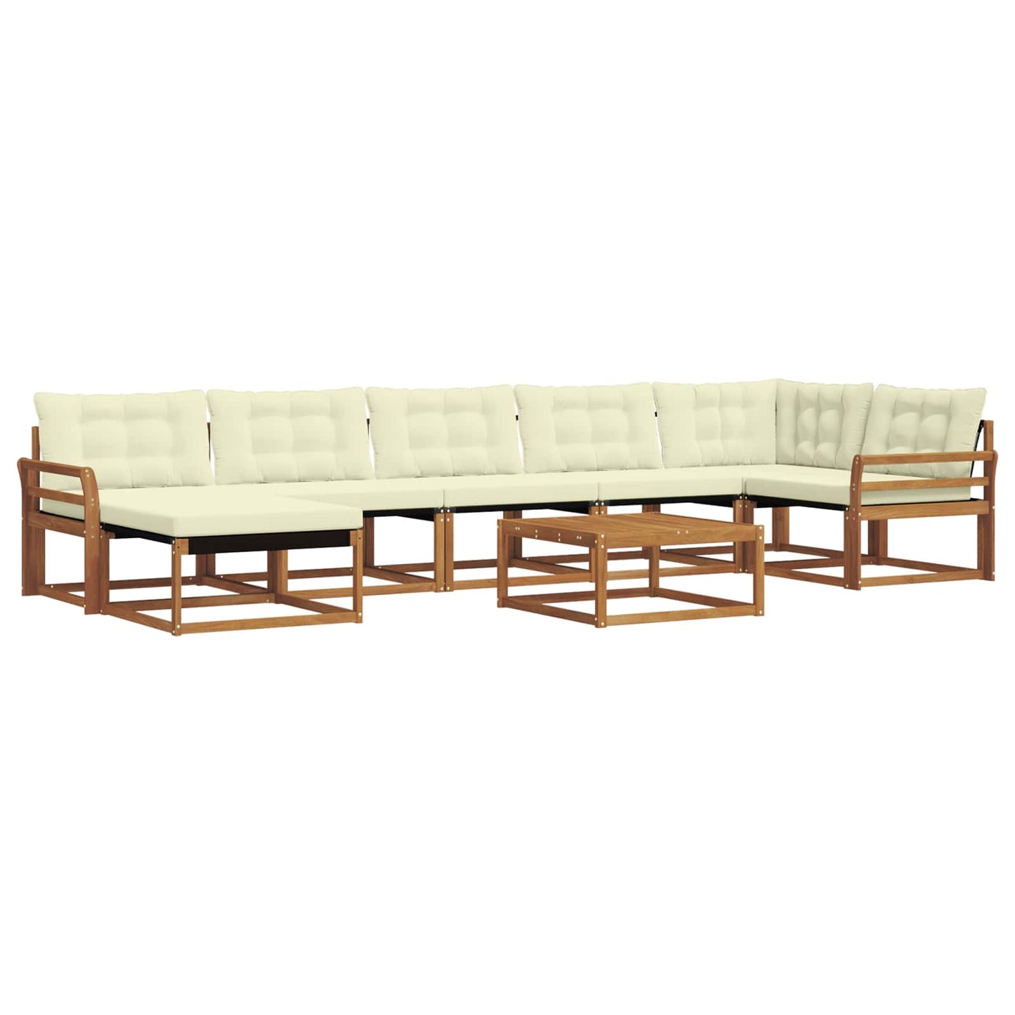 Set di divani da esterno con cuscino 22 pcs Naturale e Crema