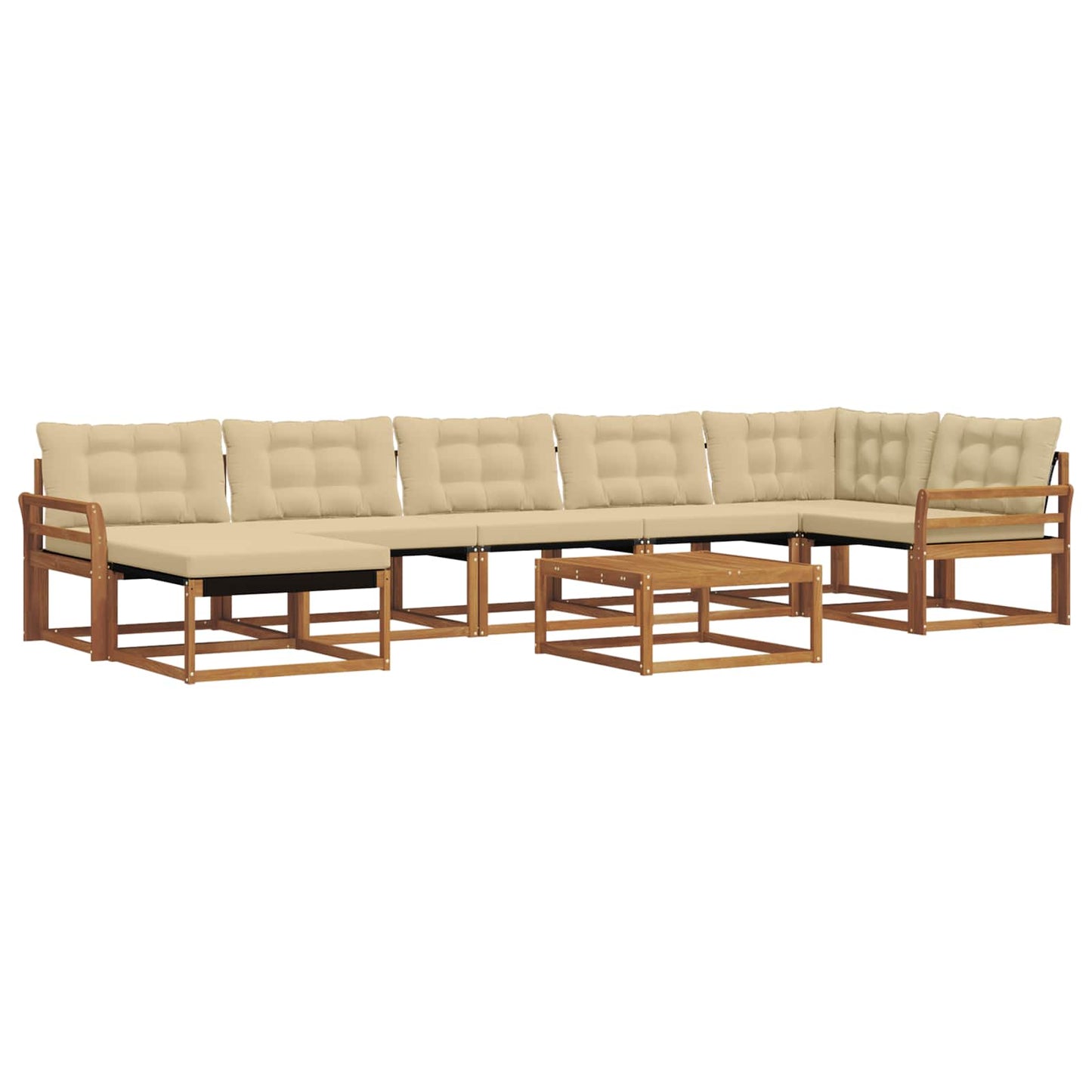 Set di divani da esterno con cuscino 22 pcs Naturale e Beige