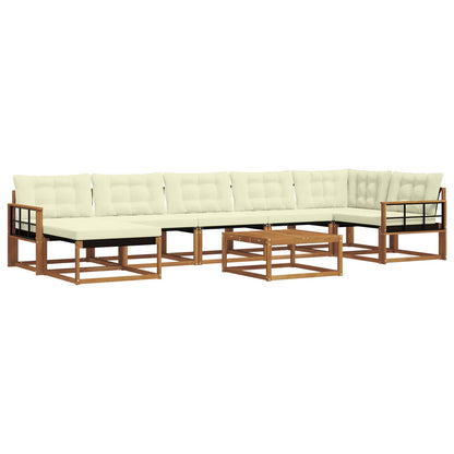 Set di divani da esterno con cuscino 22 pcs Naturale e Crema