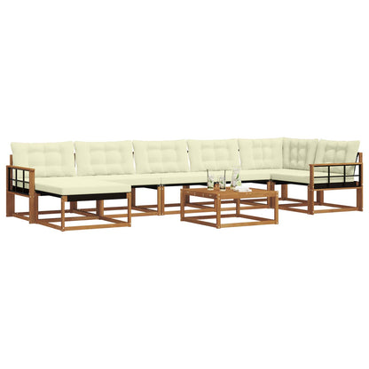 Set di divani da esterno con cuscino 22 pcs Naturale e Crema