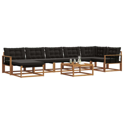 Set di divani da esterno con cuscino 22 pcs Naturale e Nero