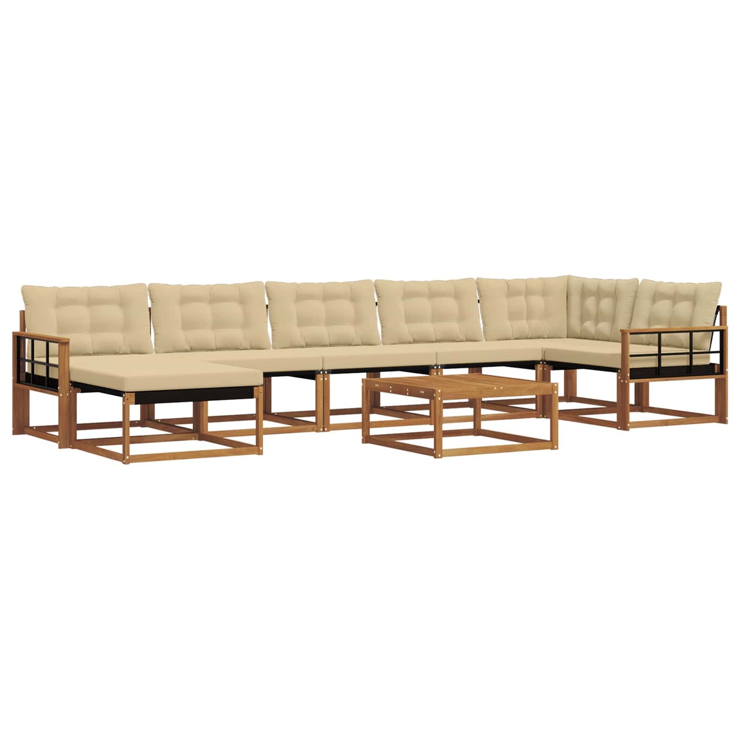Set di divani da esterno con cuscino 22 pcs Naturale e Beige