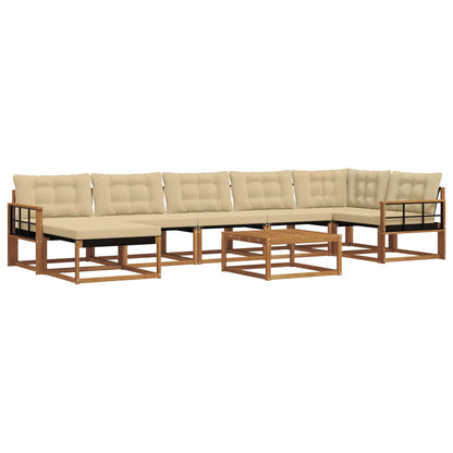 Set di divani da esterno con cuscino 22 pcs Naturale e Beige