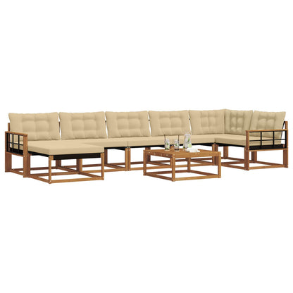 Set di divani da esterno con cuscino 22 pcs Naturale e Beige