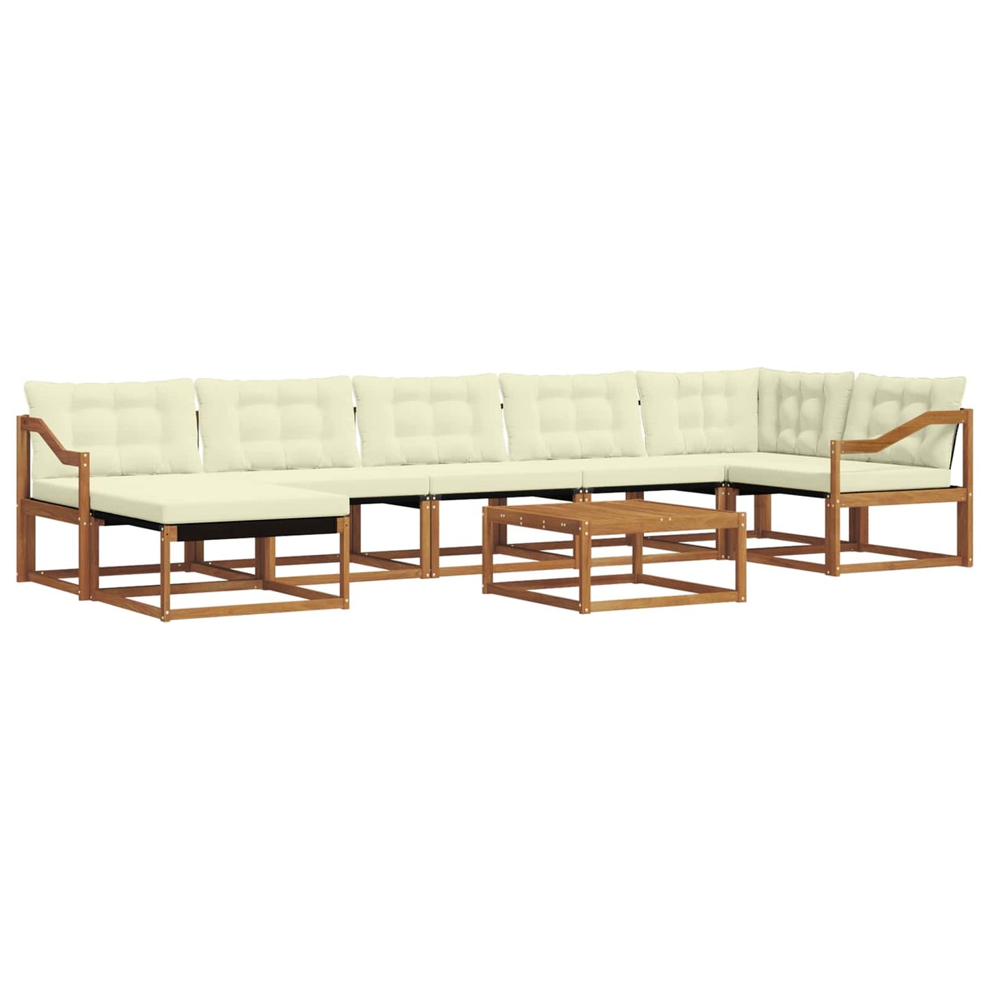 Set di divani da esterno con cuscino 22 pcs Naturale e Crema