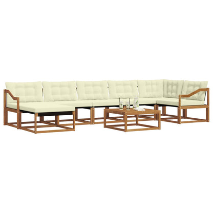 Set di divani da esterno con cuscino 22 pcs Naturale e Crema