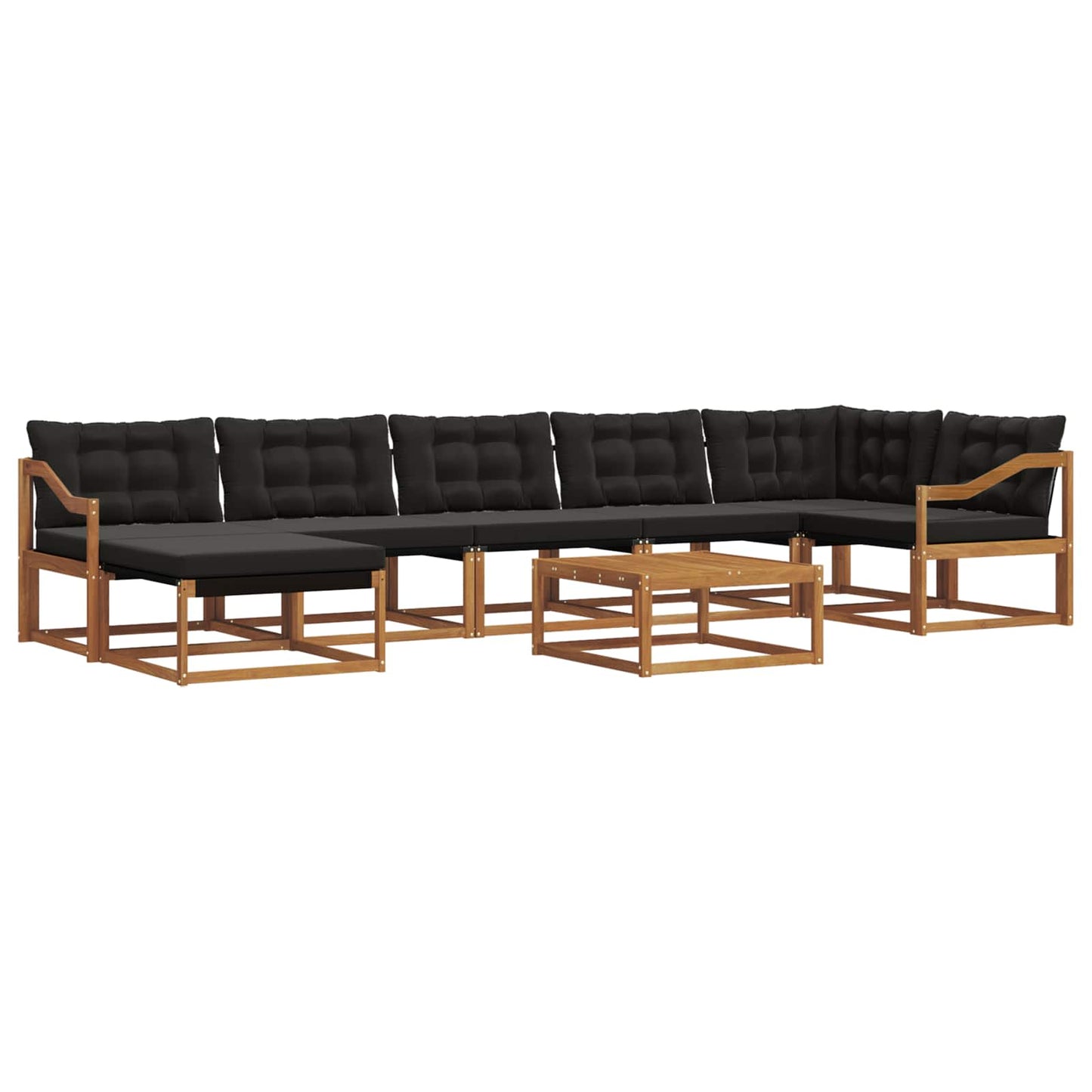 Set di divani da esterno con cuscino 22 pcs Naturale e Nero