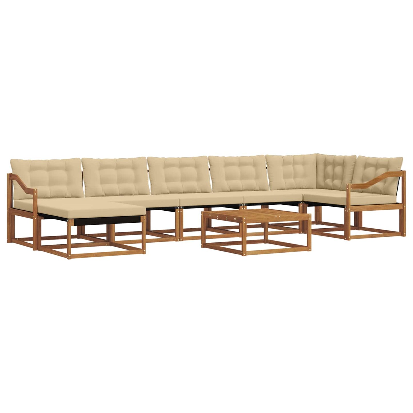 Set di divani da esterno con cuscino 22 pcs Naturale e Beige