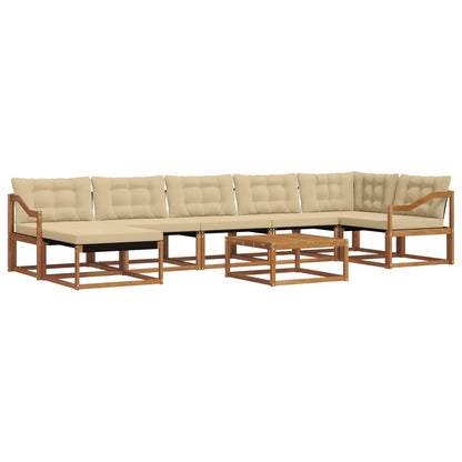 Set di divani da esterno con cuscino 22 pcs Naturale e Beige