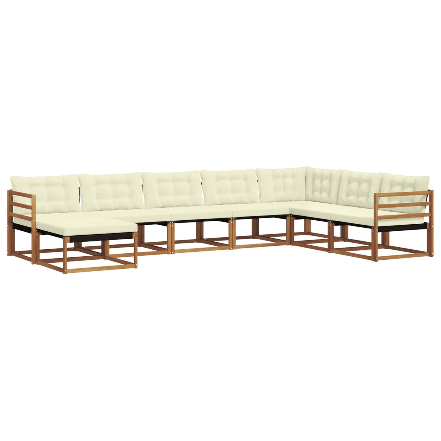 Set di divani da esterno con cuscino 24 pcs Naturale e Crema