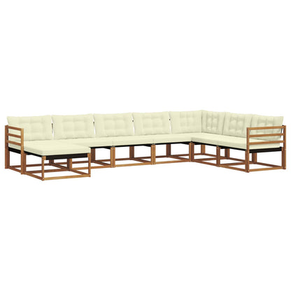 Set di divani da esterno con cuscino 24 pcs Naturale e Crema