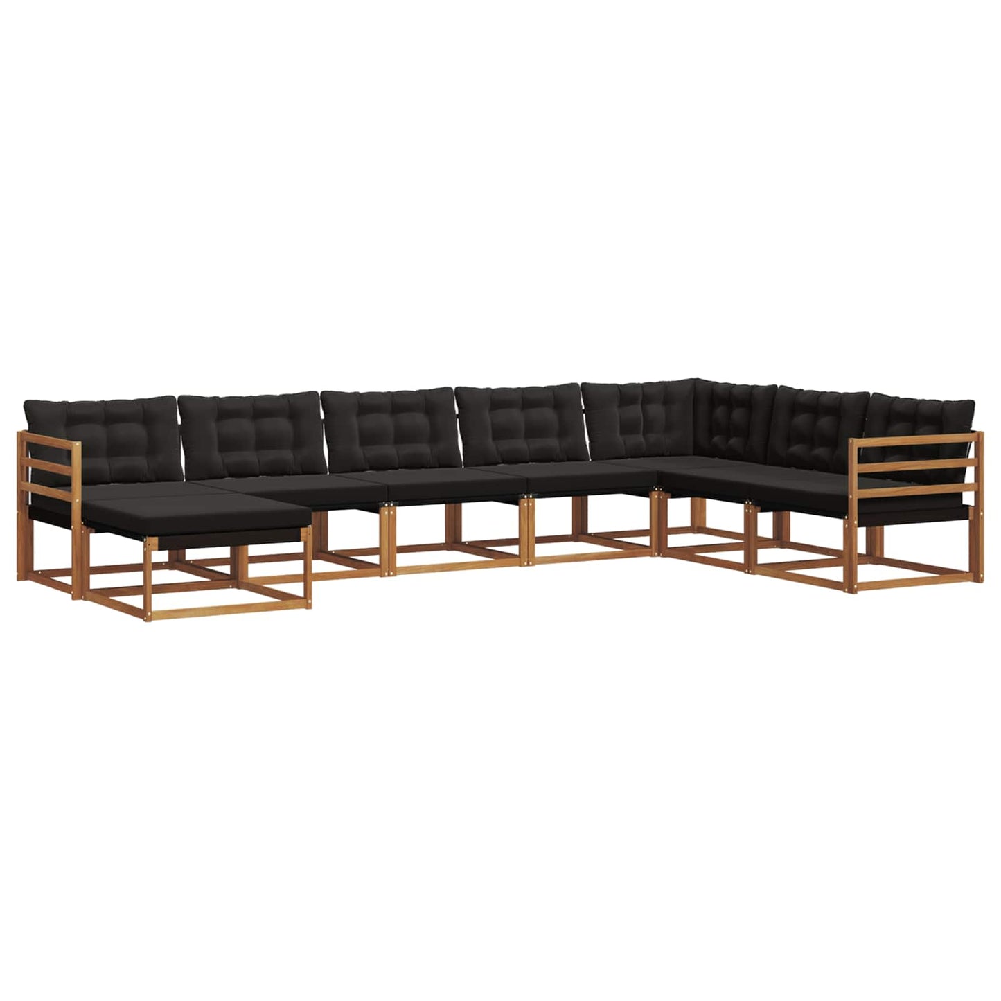Set di divani da esterno con cuscino 24 pcs Naturale e Nero