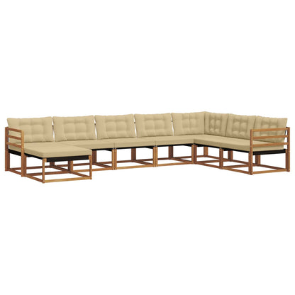 Set di divani da esterno con cuscino 24 pcs Naturale e Beige