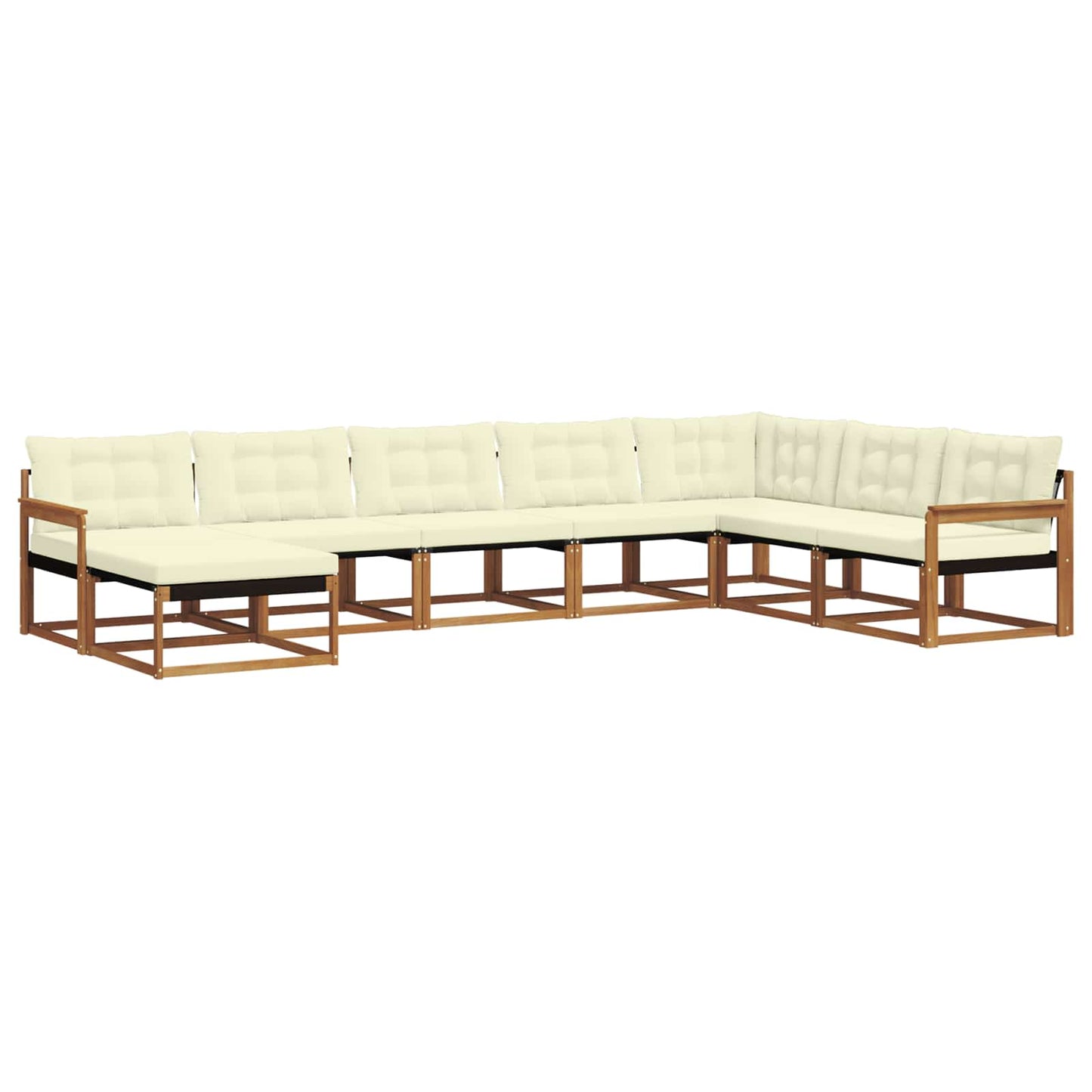 Set di divani da esterno con cuscino 24 pcs Naturale e Crema