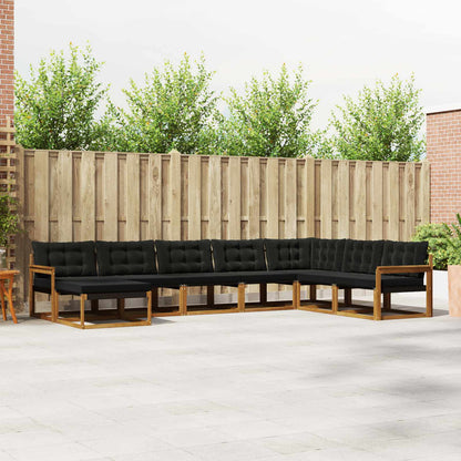 Set di divani da esterno con cuscino 24 pcs Naturale e Nero