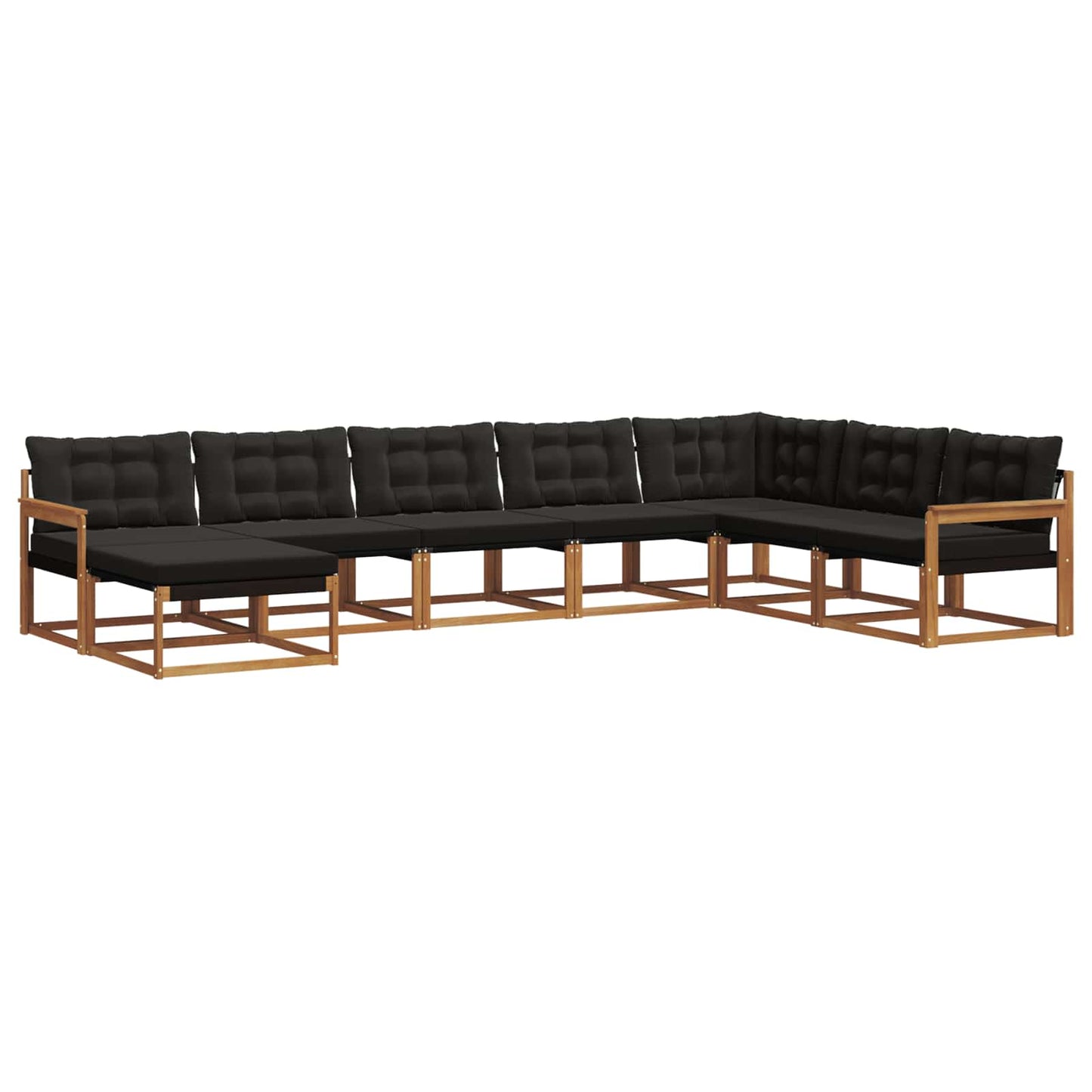 Set di divani da esterno con cuscino 24 pcs Naturale e Nero