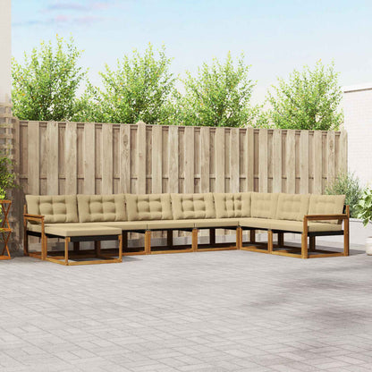 Set di divani da esterno con cuscino 24 pcs Naturale e Beige
