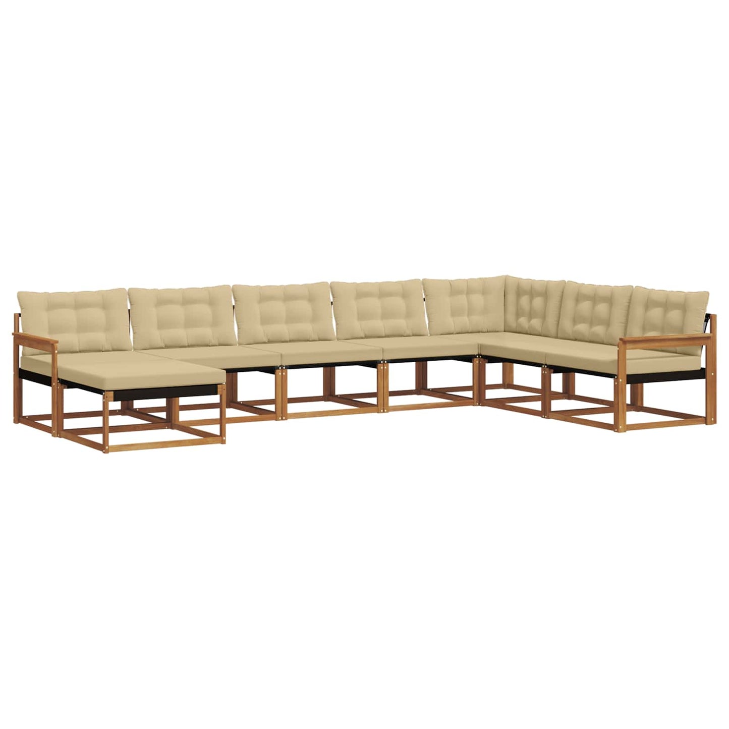 Set di divani da esterno con cuscino 24 pcs Naturale e Beige