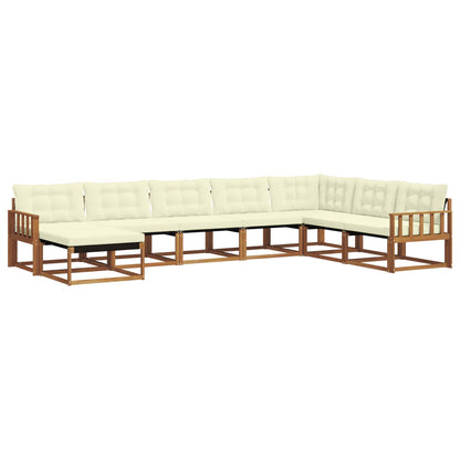 Set di divani da esterno con cuscino 24 pcs Naturale e Crema