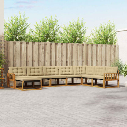 Set di divani da esterno con cuscino 24 pcs Naturale e Beige