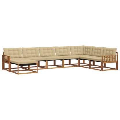 Set di divani da esterno con cuscino 24 pcs Naturale e Beige