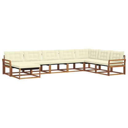 Set di divani da esterno con cuscino 24 pcs Naturale e Crema