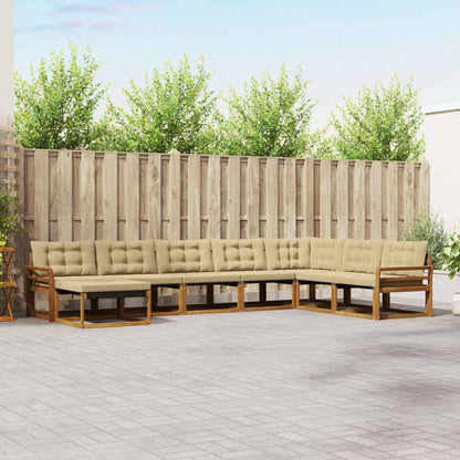Set di divani da esterno con cuscino 24 pcs Naturale e Beige