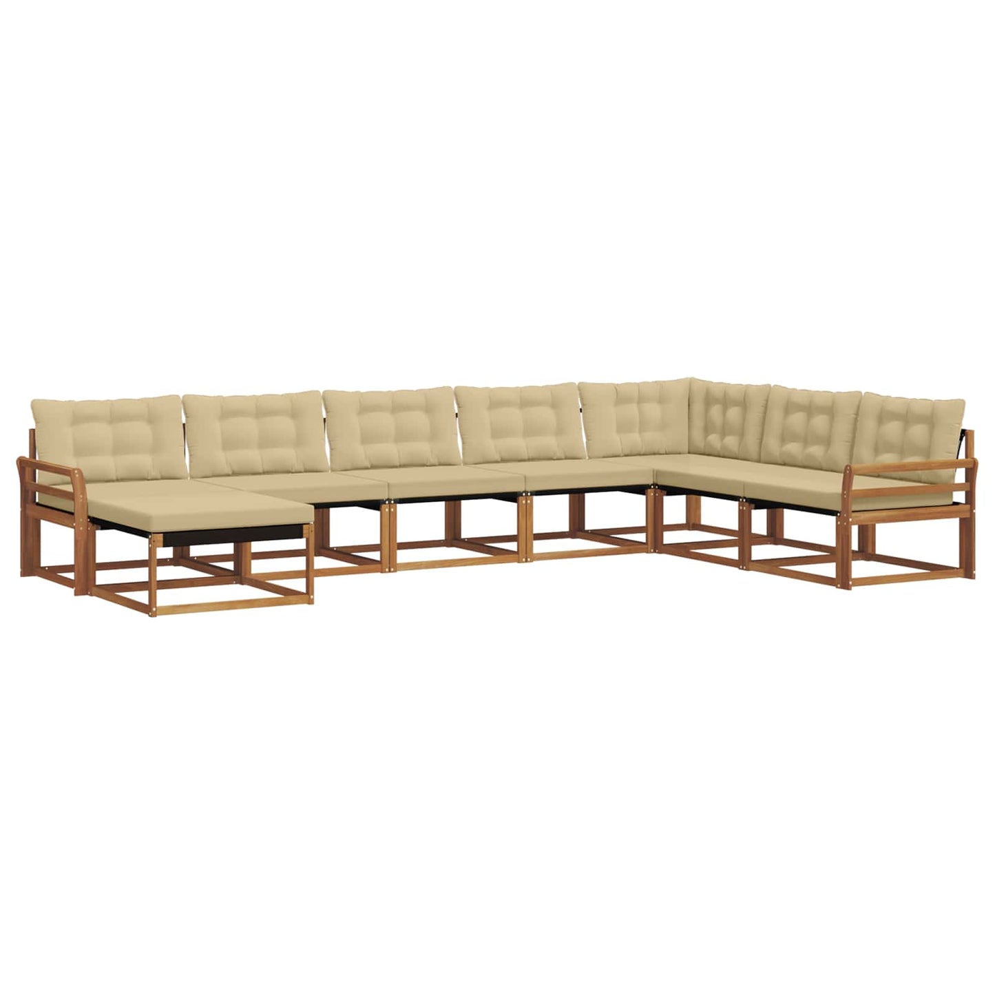 Set di divani da esterno con cuscino 24 pcs Naturale e Beige