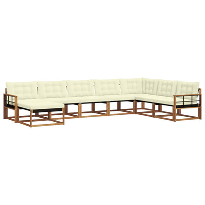 Set di divani da esterno con cuscino 24 pcs Naturale e Crema