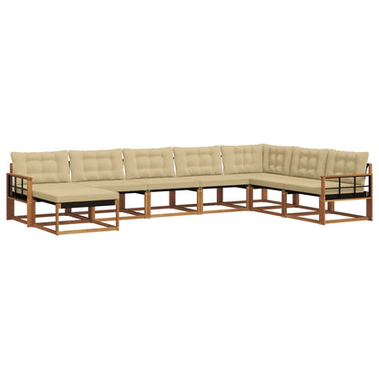 Set di divani da esterno con cuscino 24 pcs Naturale e Beige