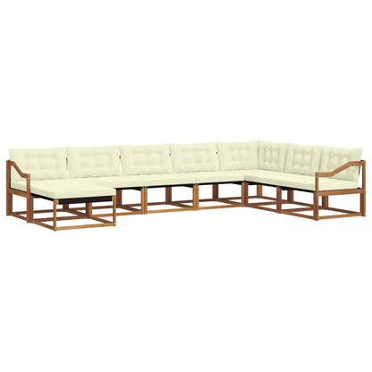 Set di divani da esterno con cuscino 24 pcs Naturale e Crema