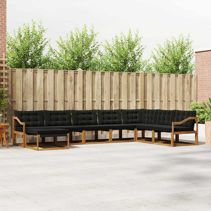 Set di divani da esterno con cuscino 24 pcs Naturale e Nero