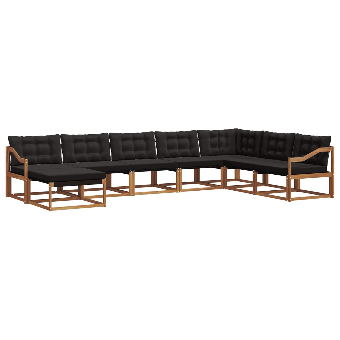 Set di divani da esterno con cuscino 24 pcs Naturale e Nero