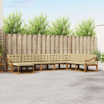 Set di divani da esterno con cuscino 24 pcs Naturale e Beige