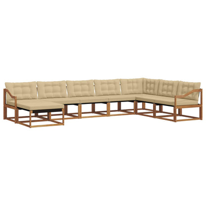 Set di divani da esterno con cuscino 24 pcs Naturale e Beige
