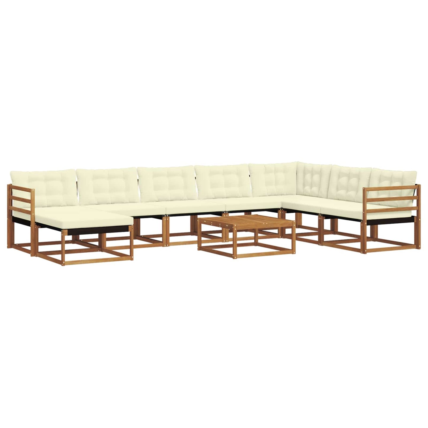 Set di divani da esterno con cuscino 25 pcs Naturale e Crema
