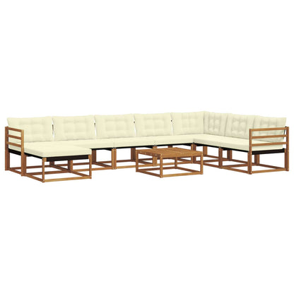 Set di divani da esterno con cuscino 25 pcs Naturale e Crema