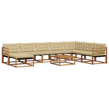 Set di divani da esterno con cuscino 25 pcs Naturale e Beige