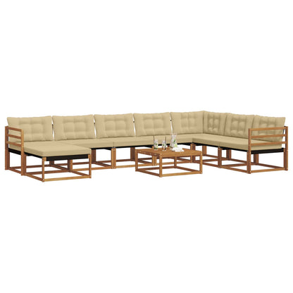 Set di divani da esterno con cuscino 25 pcs Naturale e Beige
