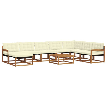 Set di divani da esterno con cuscino 25 pcs Naturale e Crema