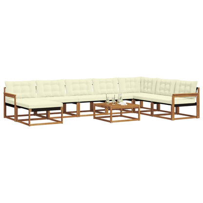Set di divani da esterno con cuscino 25 pcs Naturale e Crema
