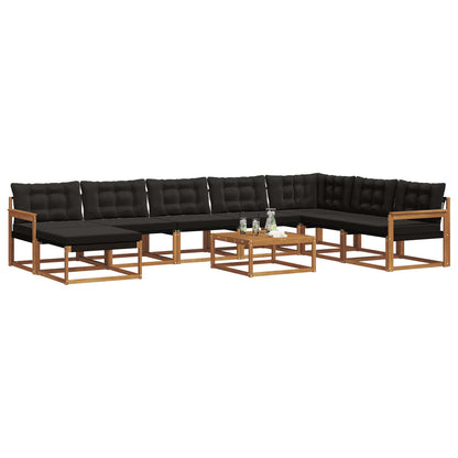 Set di divani da esterno con cuscino 25 pcs Naturale e Nero